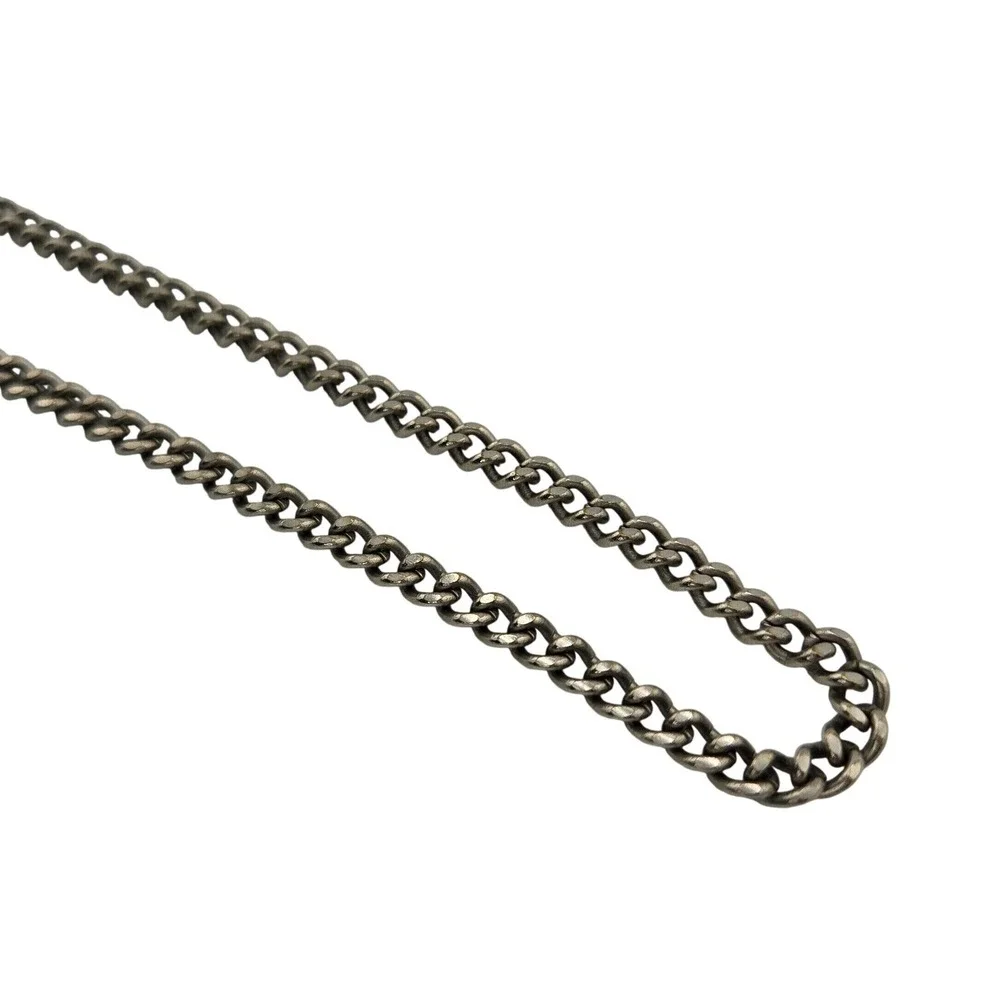 Louis Vuitton Silver Tone Wallet Chain Curb Link Dual Logo Clasps 12.5 Inch